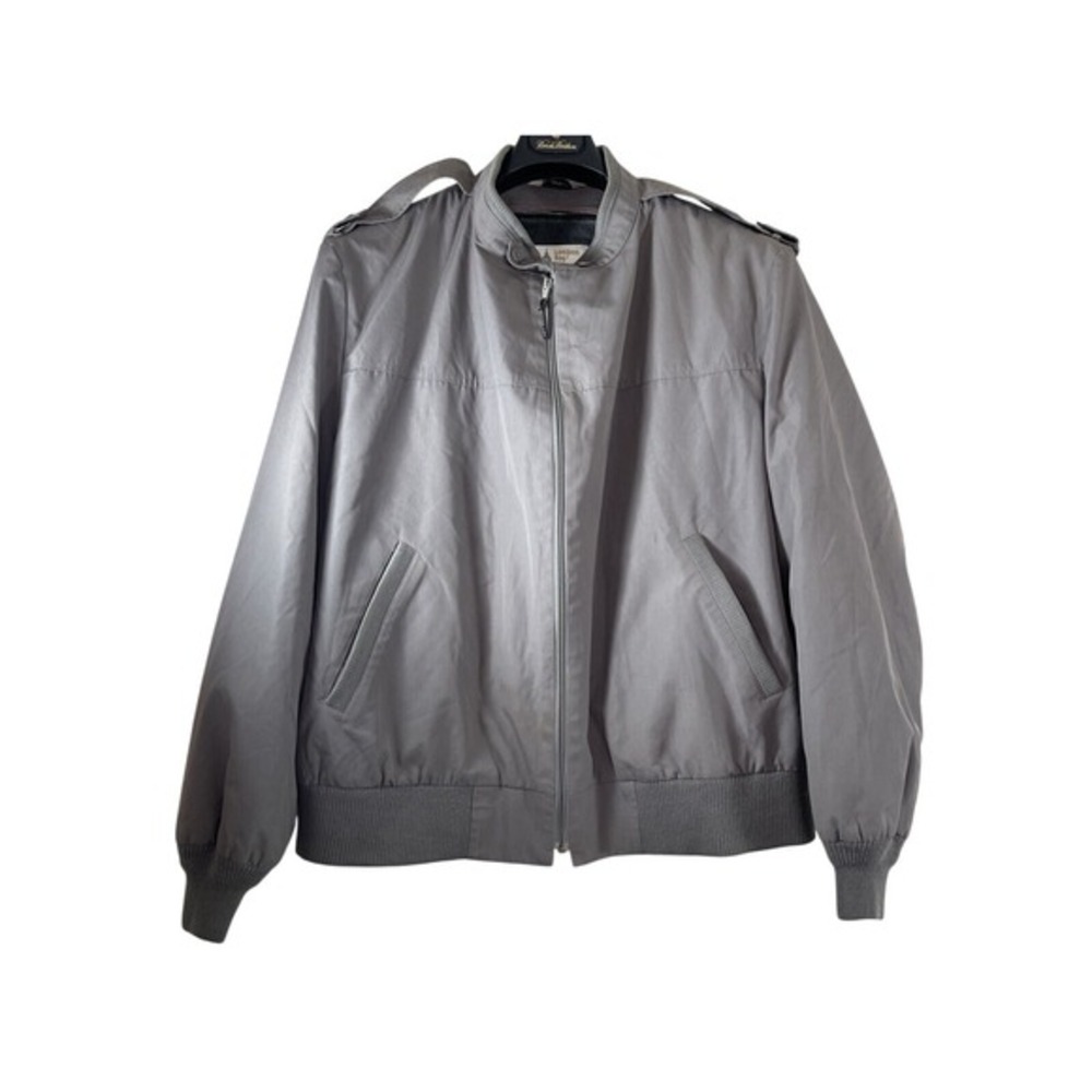 VTG London Fog Mens Gray Sherpa Lined Windbreaker Coat SZ 52 Reg Jacket